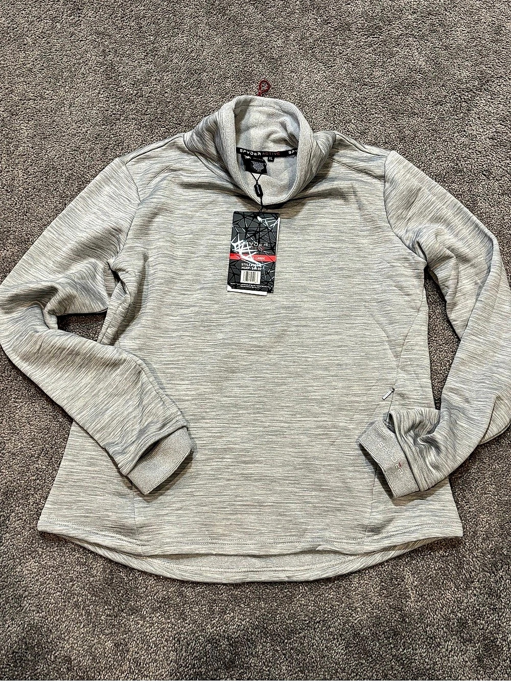 Spyder Solitude Funnel Neck Top Women's Quarter-Zip Hoodie Gray XL NWT